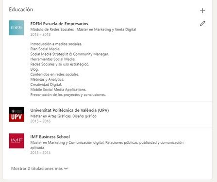 experiencia perfil linkedin 2